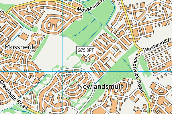 G75 8PT map - OS VectorMap District (Ordnance Survey)