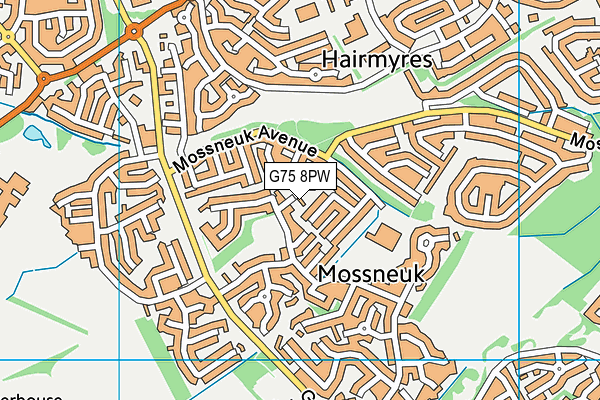 G75 8PW map - OS VectorMap District (Ordnance Survey)