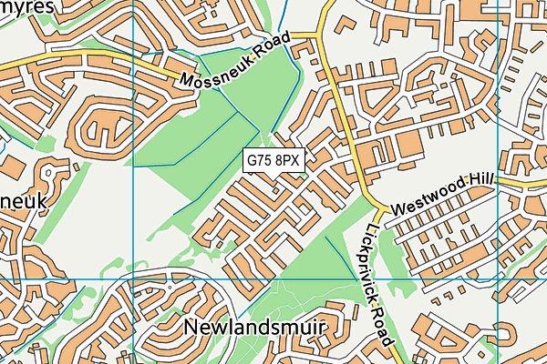 G75 8PX map - OS VectorMap District (Ordnance Survey)