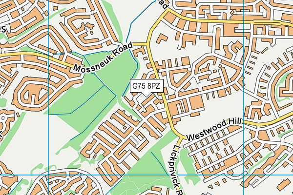 G75 8PZ map - OS VectorMap District (Ordnance Survey)