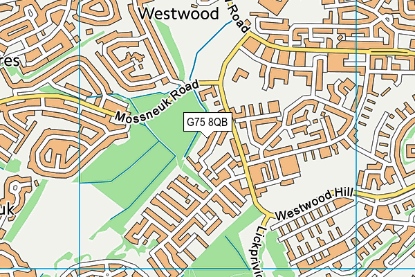 G75 8QB map - OS VectorMap District (Ordnance Survey)