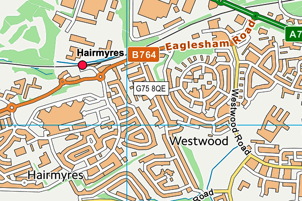 G75 8QE map - OS VectorMap District (Ordnance Survey)