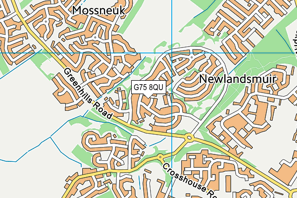 G75 8QU map - OS VectorMap District (Ordnance Survey)
