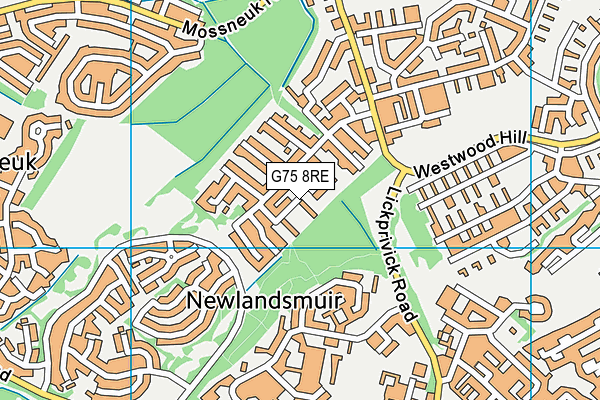 G75 8RE map - OS VectorMap District (Ordnance Survey)