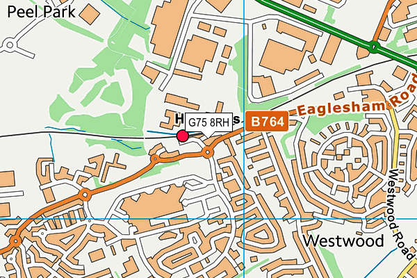 G75 8RH map - OS VectorMap District (Ordnance Survey)