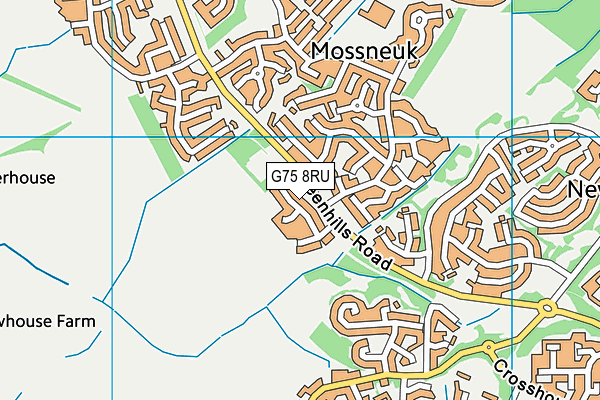 G75 8RU map - OS VectorMap District (Ordnance Survey)