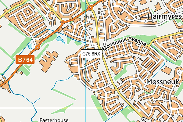 G75 8RX map - OS VectorMap District (Ordnance Survey)