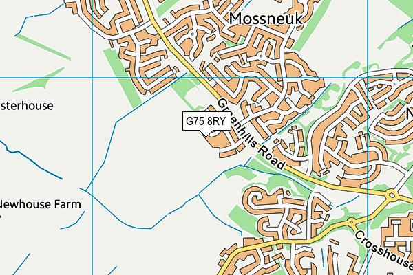 G75 8RY map - OS VectorMap District (Ordnance Survey)