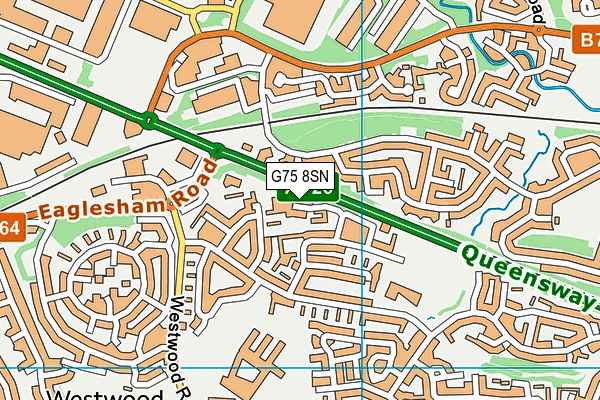 G75 8SN map - OS VectorMap District (Ordnance Survey)
