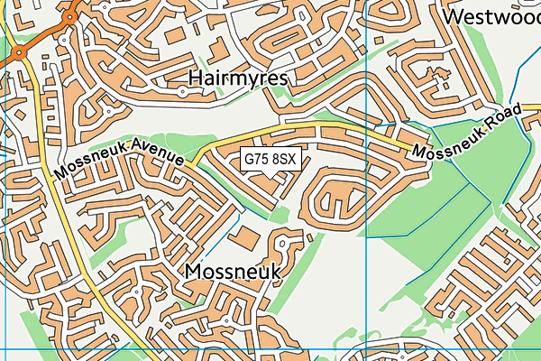 G75 8SX map - OS VectorMap District (Ordnance Survey)