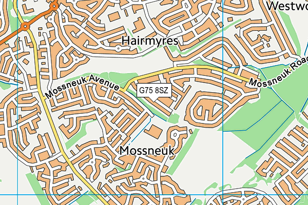 G75 8SZ map - OS VectorMap District (Ordnance Survey)