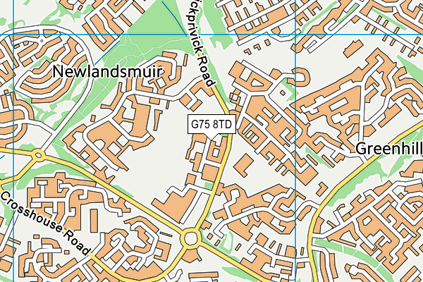 G75 8TD map - OS VectorMap District (Ordnance Survey)