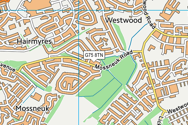 G75 8TN map - OS VectorMap District (Ordnance Survey)