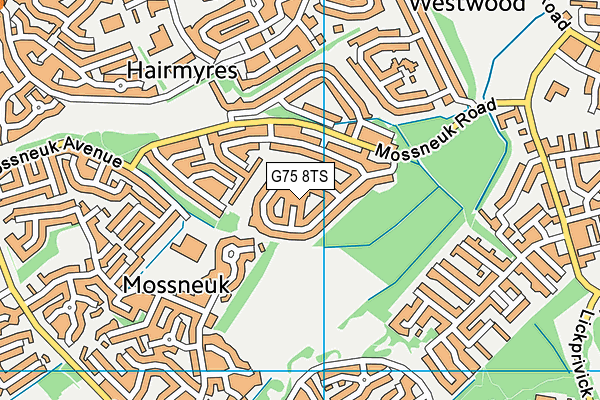 G75 8TS map - OS VectorMap District (Ordnance Survey)