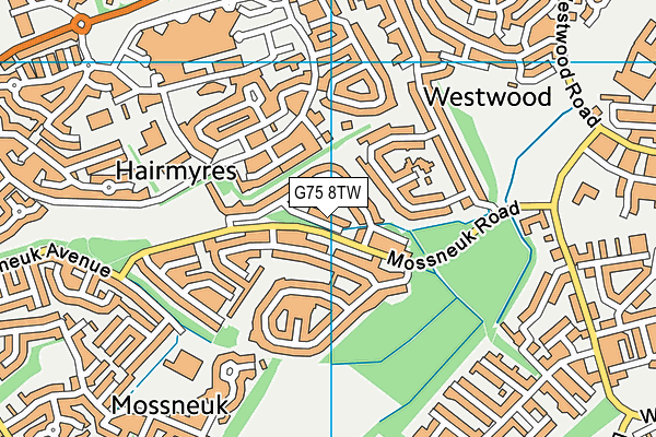 G75 8TW map - OS VectorMap District (Ordnance Survey)