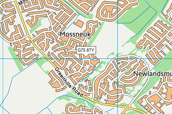 G75 8TY map - OS VectorMap District (Ordnance Survey)