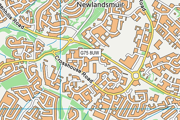 G75 8UW map - OS VectorMap District (Ordnance Survey)