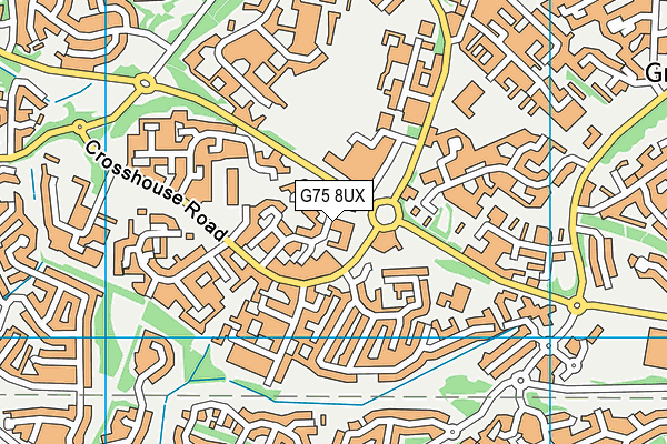 G75 8UX map - OS VectorMap District (Ordnance Survey)