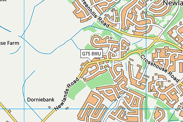 G75 8WU map - OS VectorMap District (Ordnance Survey)