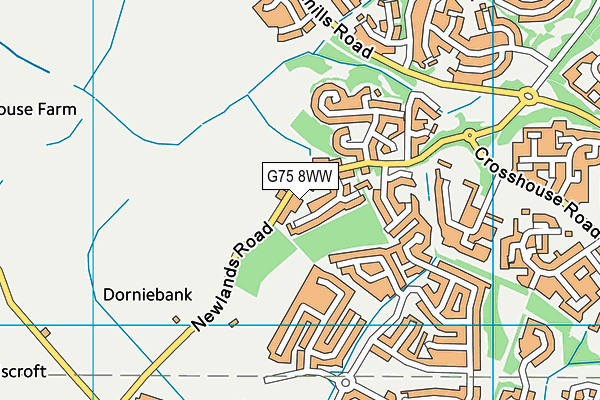 G75 8WW map - OS VectorMap District (Ordnance Survey)