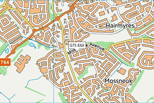 G75 8XA map - OS VectorMap District (Ordnance Survey)