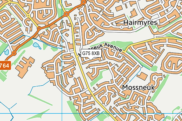 G75 8XB map - OS VectorMap District (Ordnance Survey)