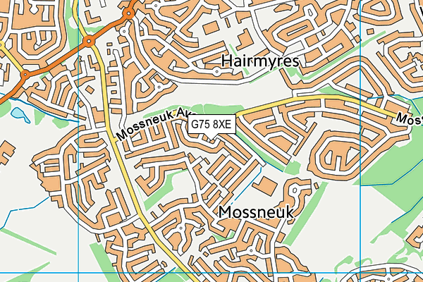 G75 8XE map - OS VectorMap District (Ordnance Survey)