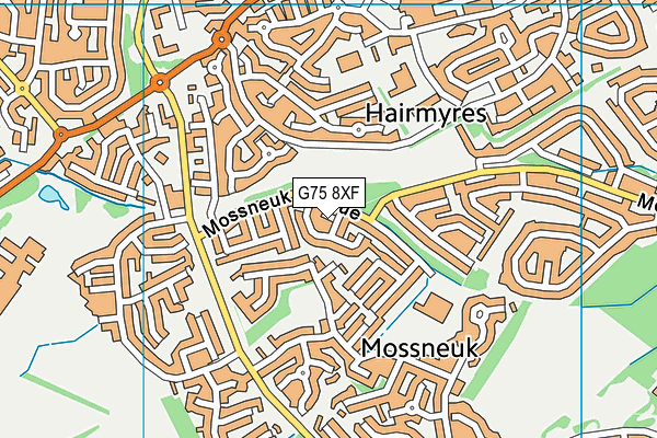 G75 8XF map - OS VectorMap District (Ordnance Survey)