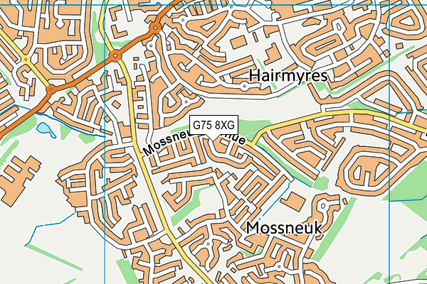 G75 8XG map - OS VectorMap District (Ordnance Survey)