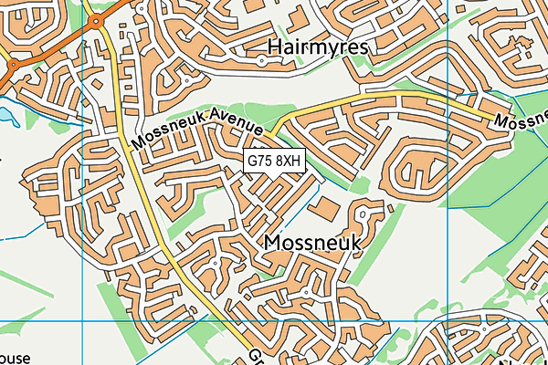 G75 8XH map - OS VectorMap District (Ordnance Survey)
