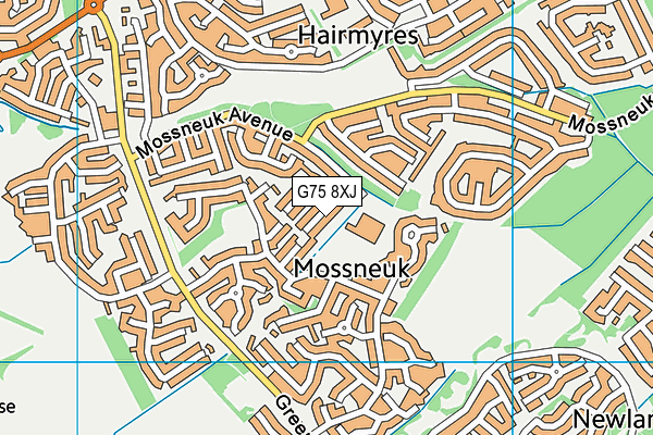 G75 8XJ map - OS VectorMap District (Ordnance Survey)