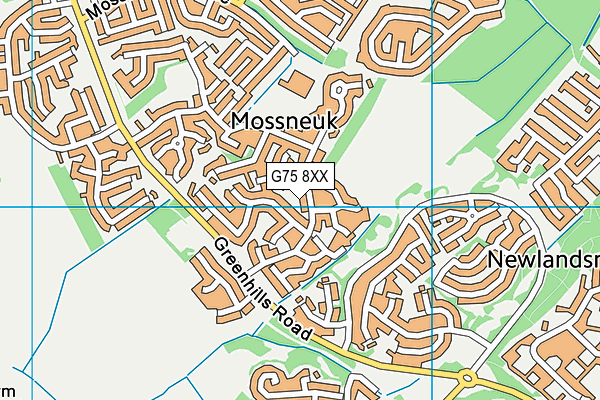 G75 8XX map - OS VectorMap District (Ordnance Survey)