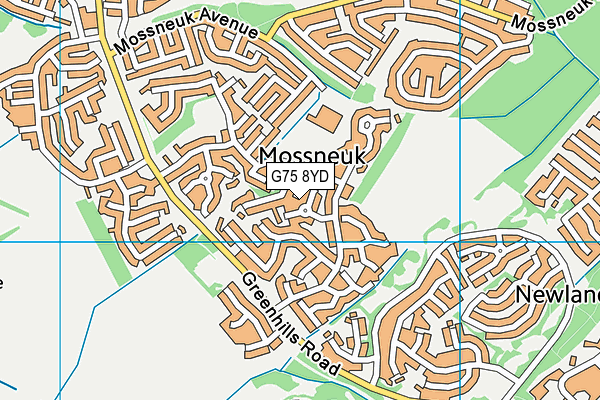 G75 8YD map - OS VectorMap District (Ordnance Survey)
