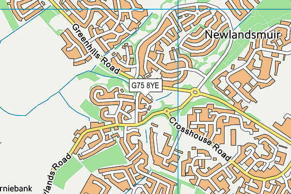 G75 8YE map - OS VectorMap District (Ordnance Survey)