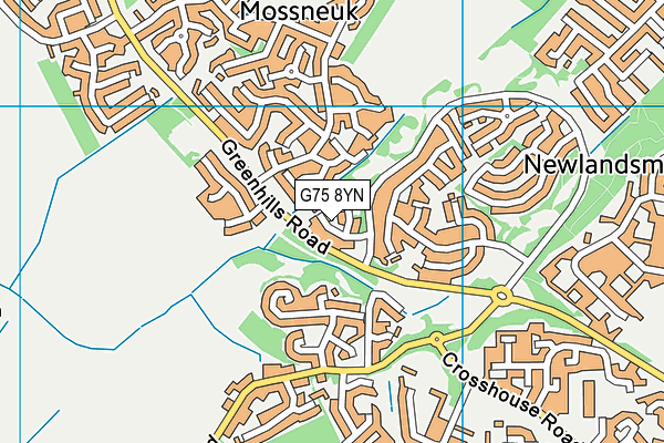 G75 8YN map - OS VectorMap District (Ordnance Survey)