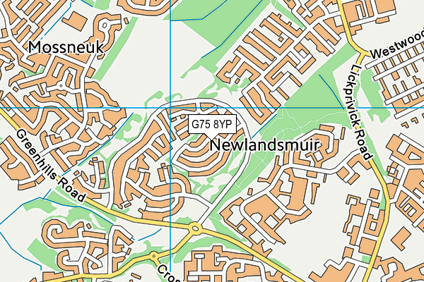 G75 8YP map - OS VectorMap District (Ordnance Survey)