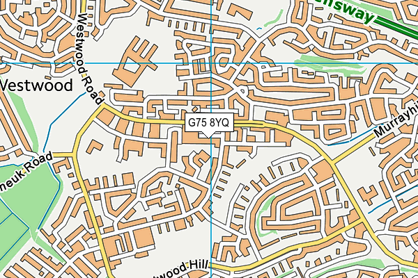 G75 8YQ map - OS VectorMap District (Ordnance Survey)