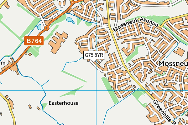 G75 8YR map - OS VectorMap District (Ordnance Survey)