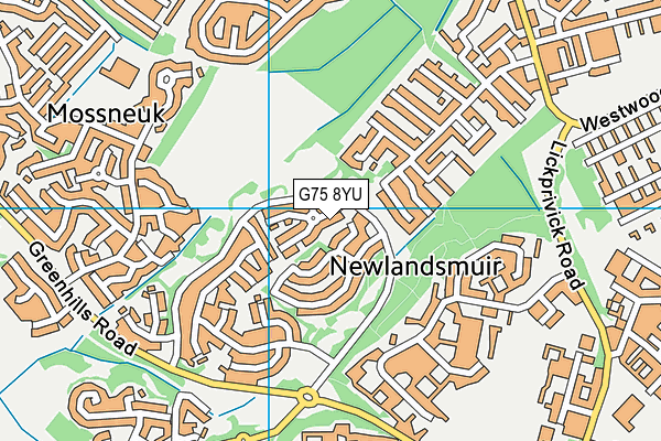 G75 8YU map - OS VectorMap District (Ordnance Survey)