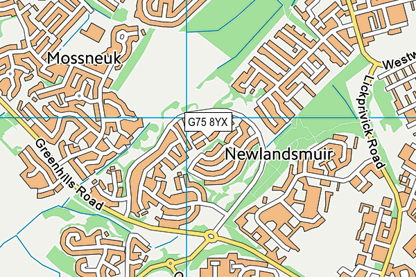 G75 8YX map - OS VectorMap District (Ordnance Survey)