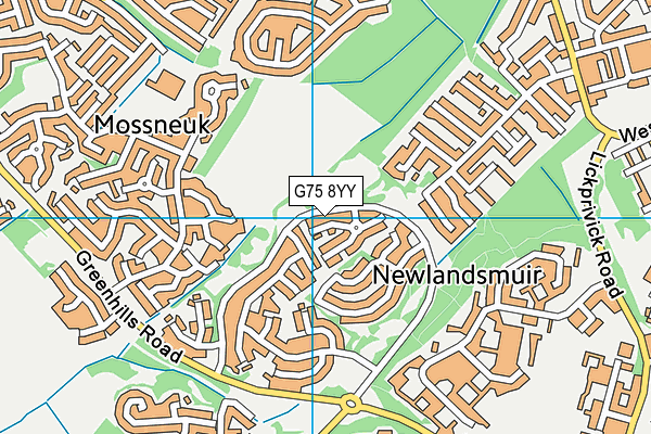 G75 8YY map - OS VectorMap District (Ordnance Survey)