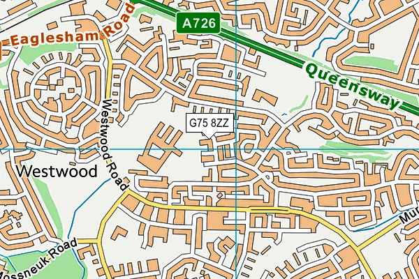 G75 8ZZ map - OS VectorMap District (Ordnance Survey)