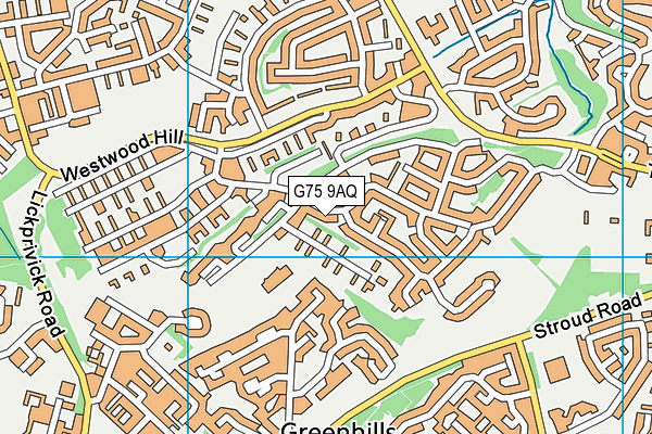 G75 9AQ map - OS VectorMap District (Ordnance Survey)