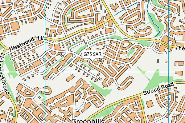 G75 9AR map - OS VectorMap District (Ordnance Survey)
