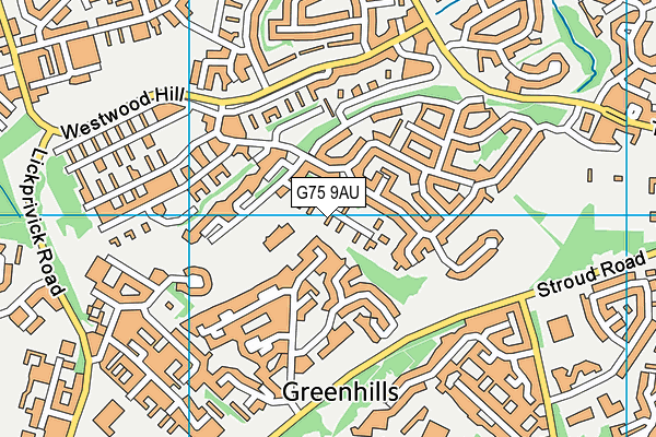 G75 9AU map - OS VectorMap District (Ordnance Survey)