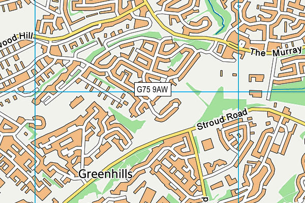 G75 9AW map - OS VectorMap District (Ordnance Survey)