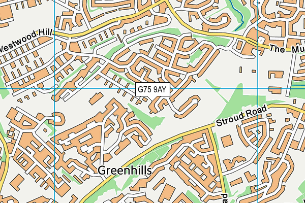G75 9AY map - OS VectorMap District (Ordnance Survey)