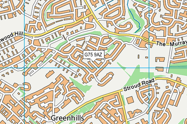 G75 9AZ map - OS VectorMap District (Ordnance Survey)