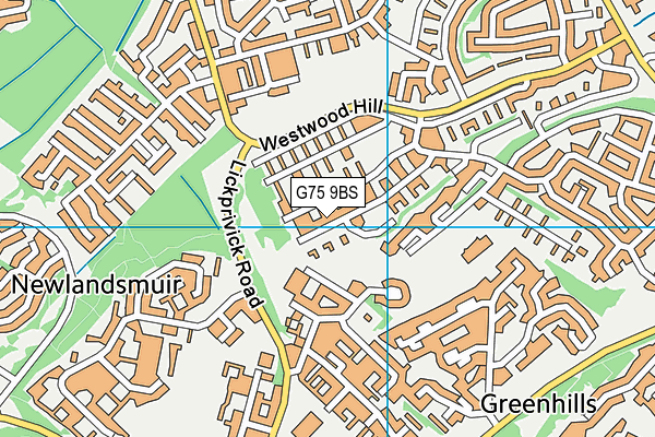 G75 9BS map - OS VectorMap District (Ordnance Survey)