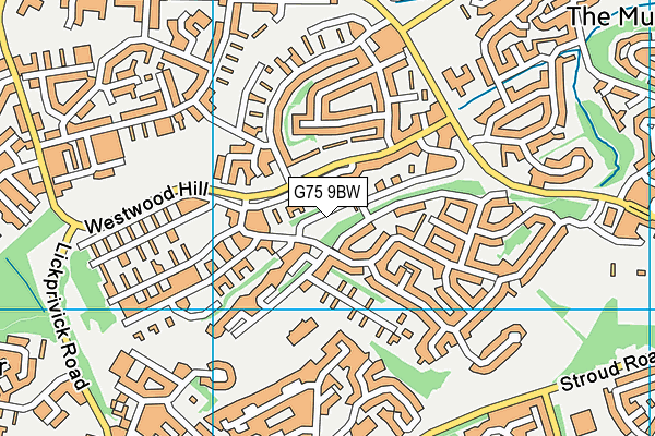 G75 9BW map - OS VectorMap District (Ordnance Survey)